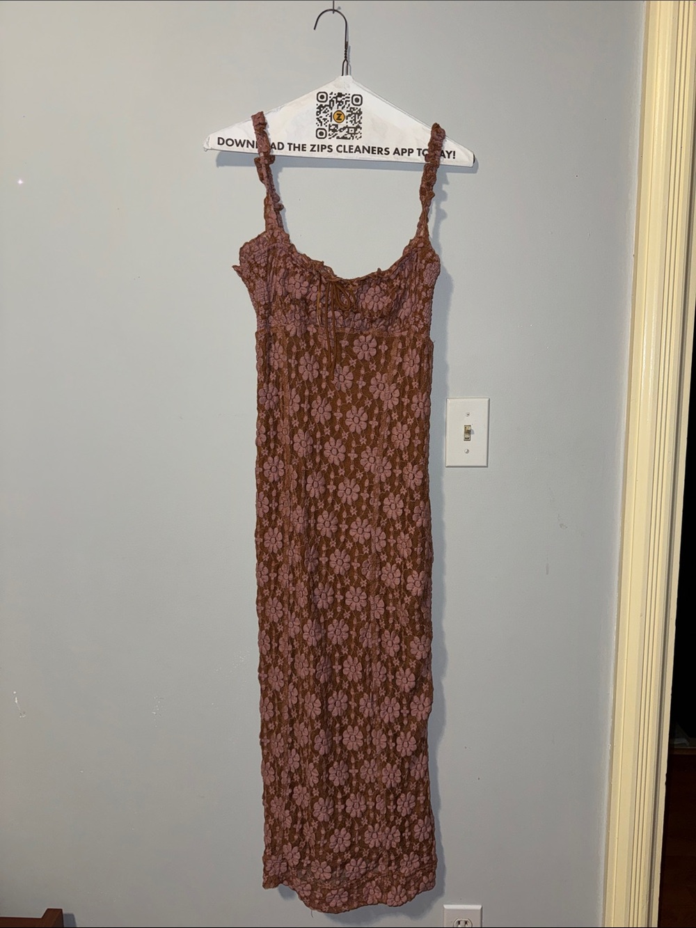 Free People - Brown Floral Lace Maxi Dress